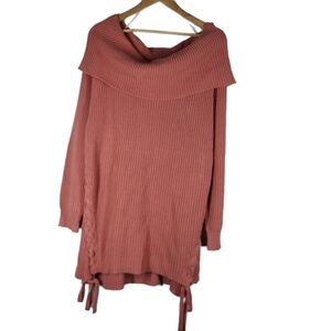 City Chic Pink Mauve XL Off The‎ Shoulder Sweater